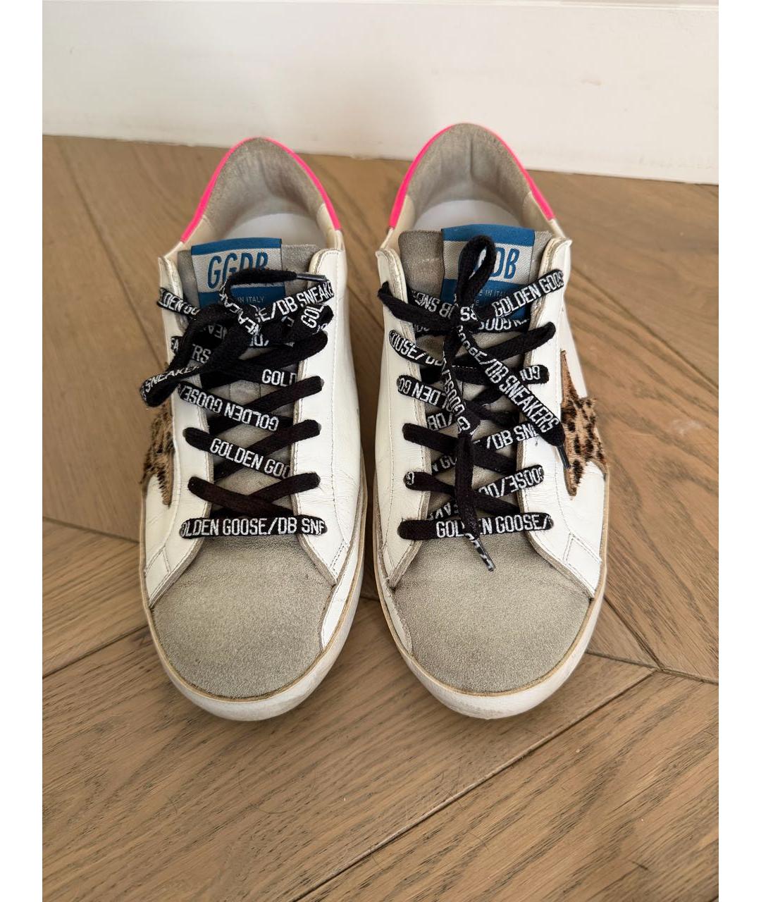 GOLDEN GOOSE Белые кожаные кеды, фото 2