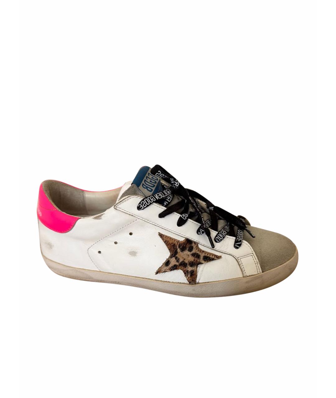 GOLDEN GOOSE Белые кожаные кеды, фото 1