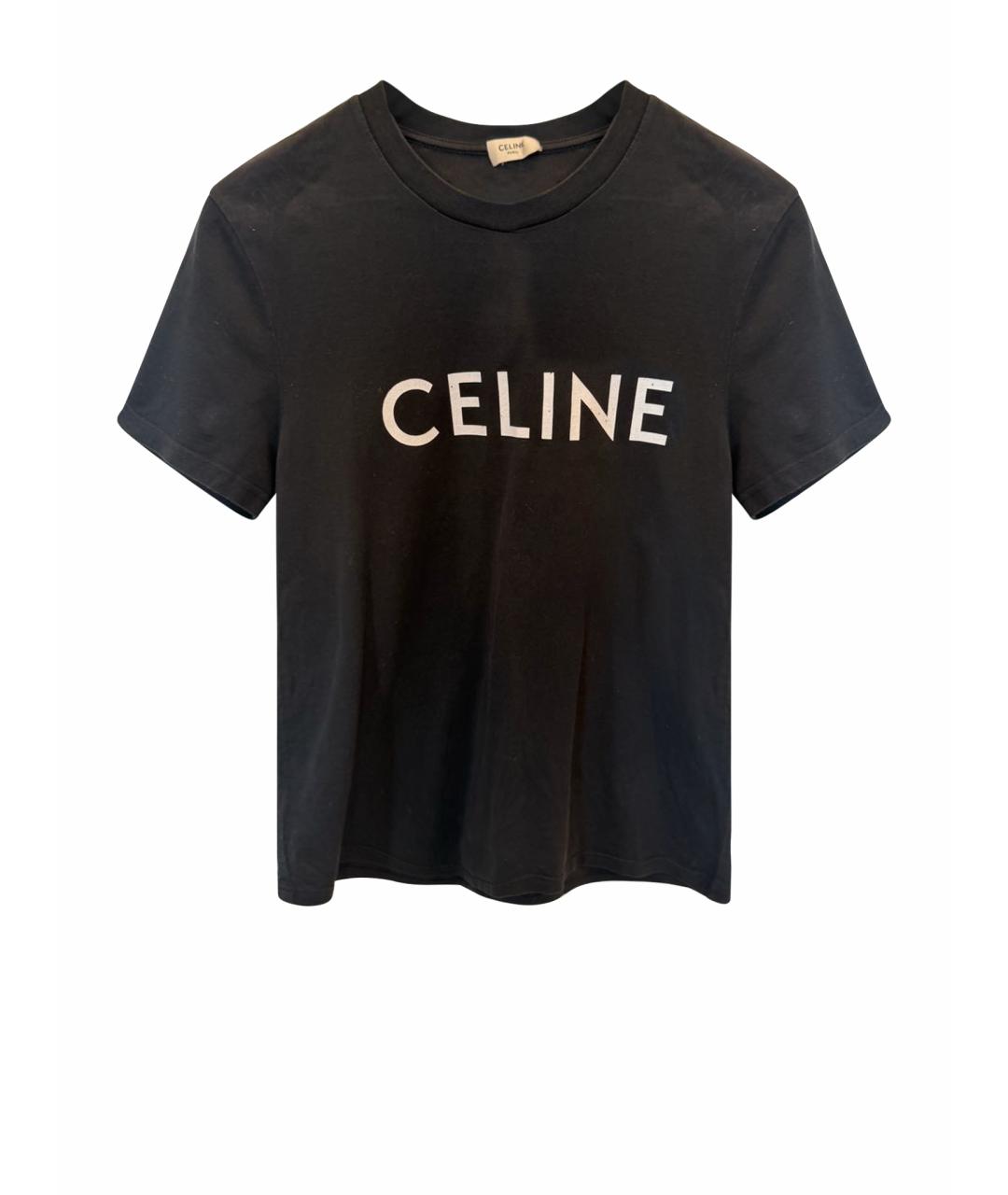 CELINE Черная хлопковая футболка, фото 1