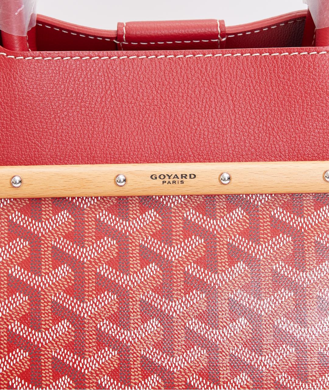 GOYARD Красная кожаная сумка тоут, фото 5