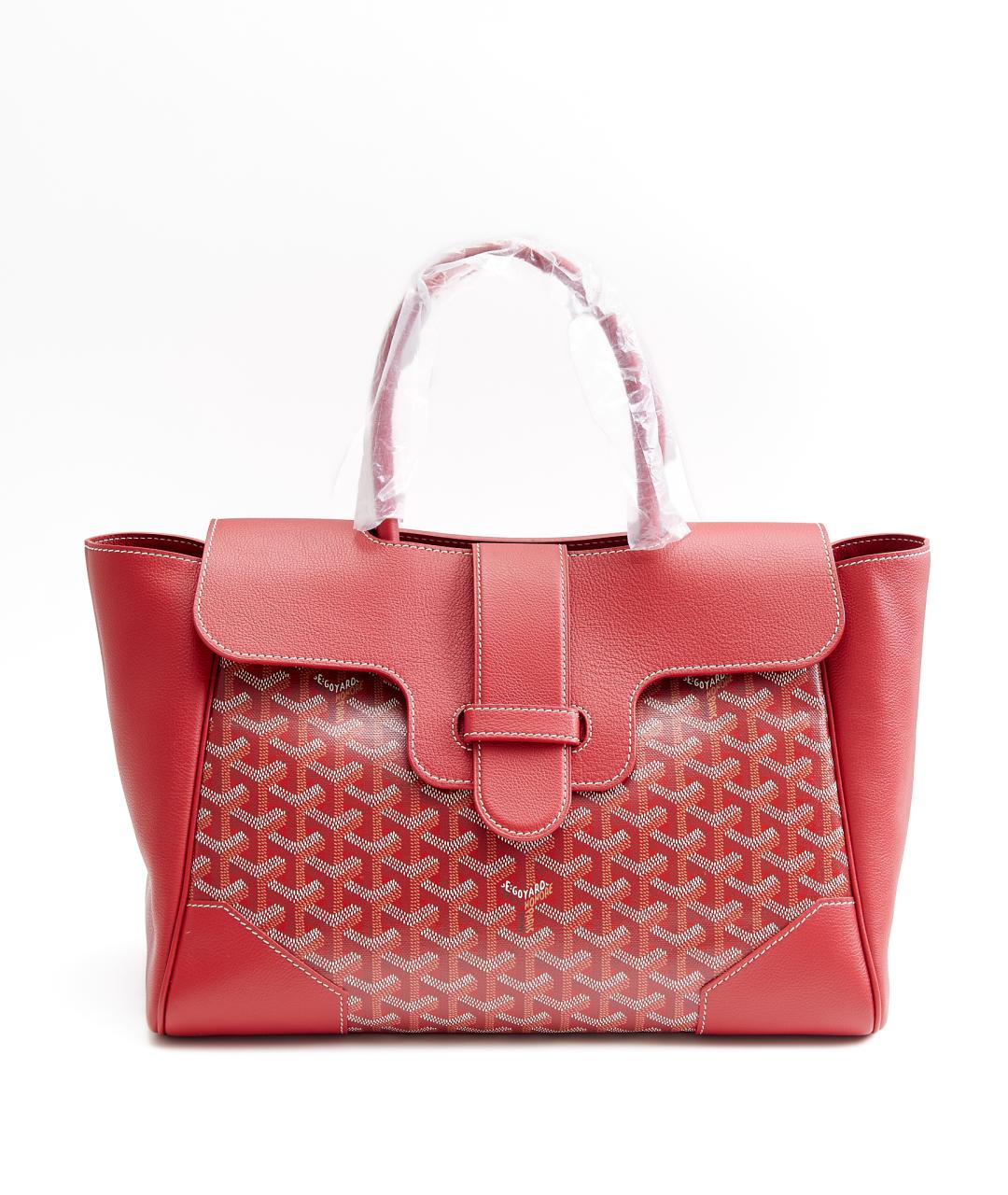 GOYARD Красная кожаная сумка тоут, фото 7