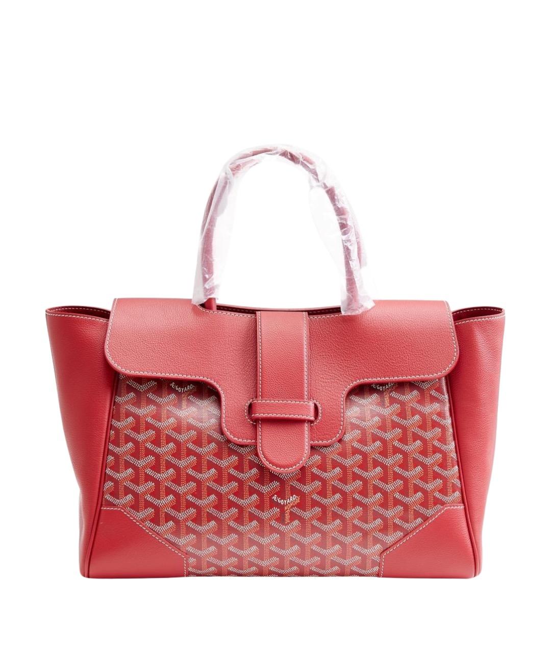 GOYARD Красная кожаная сумка тоут, фото 1