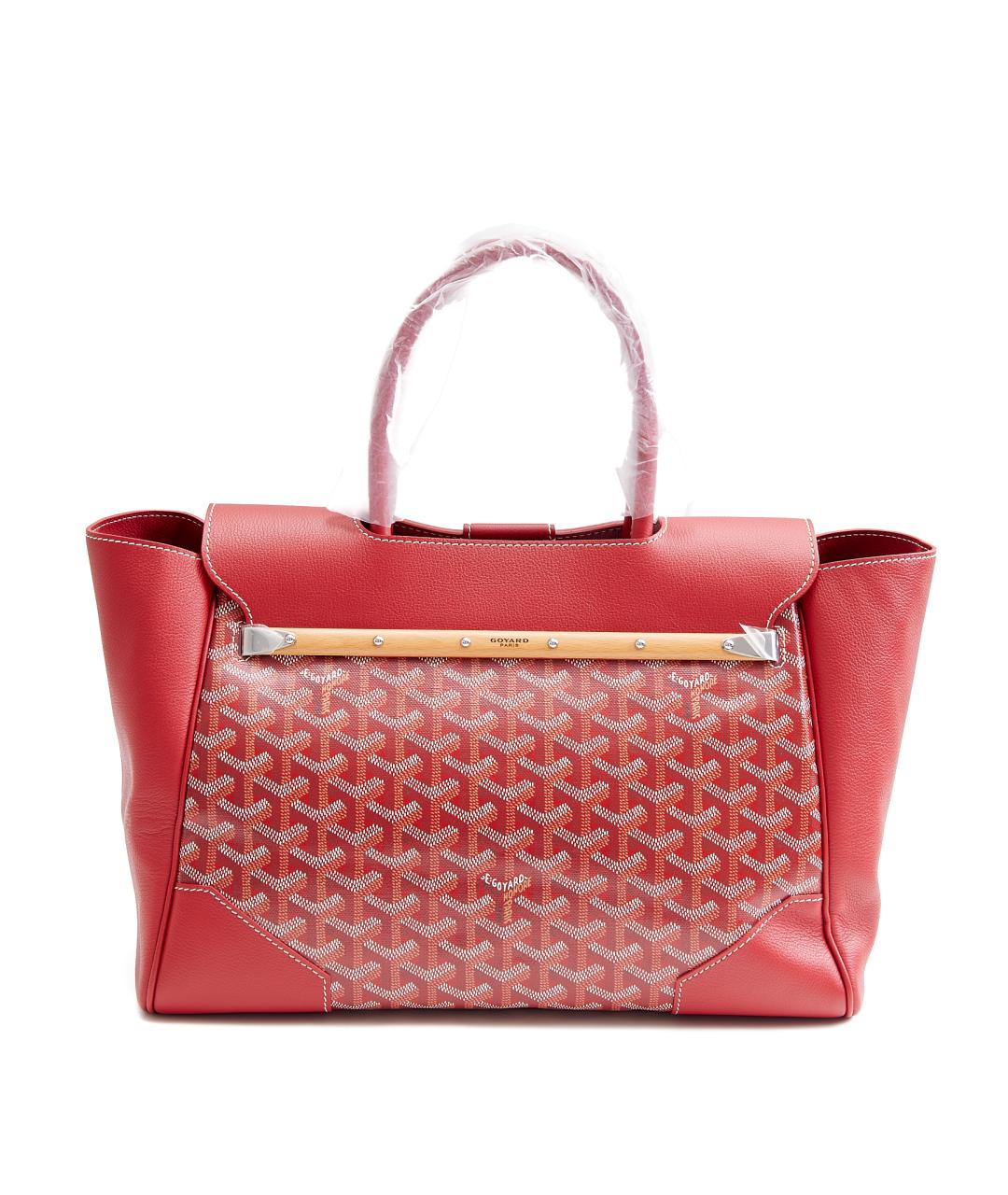 GOYARD Красная кожаная сумка тоут, фото 3