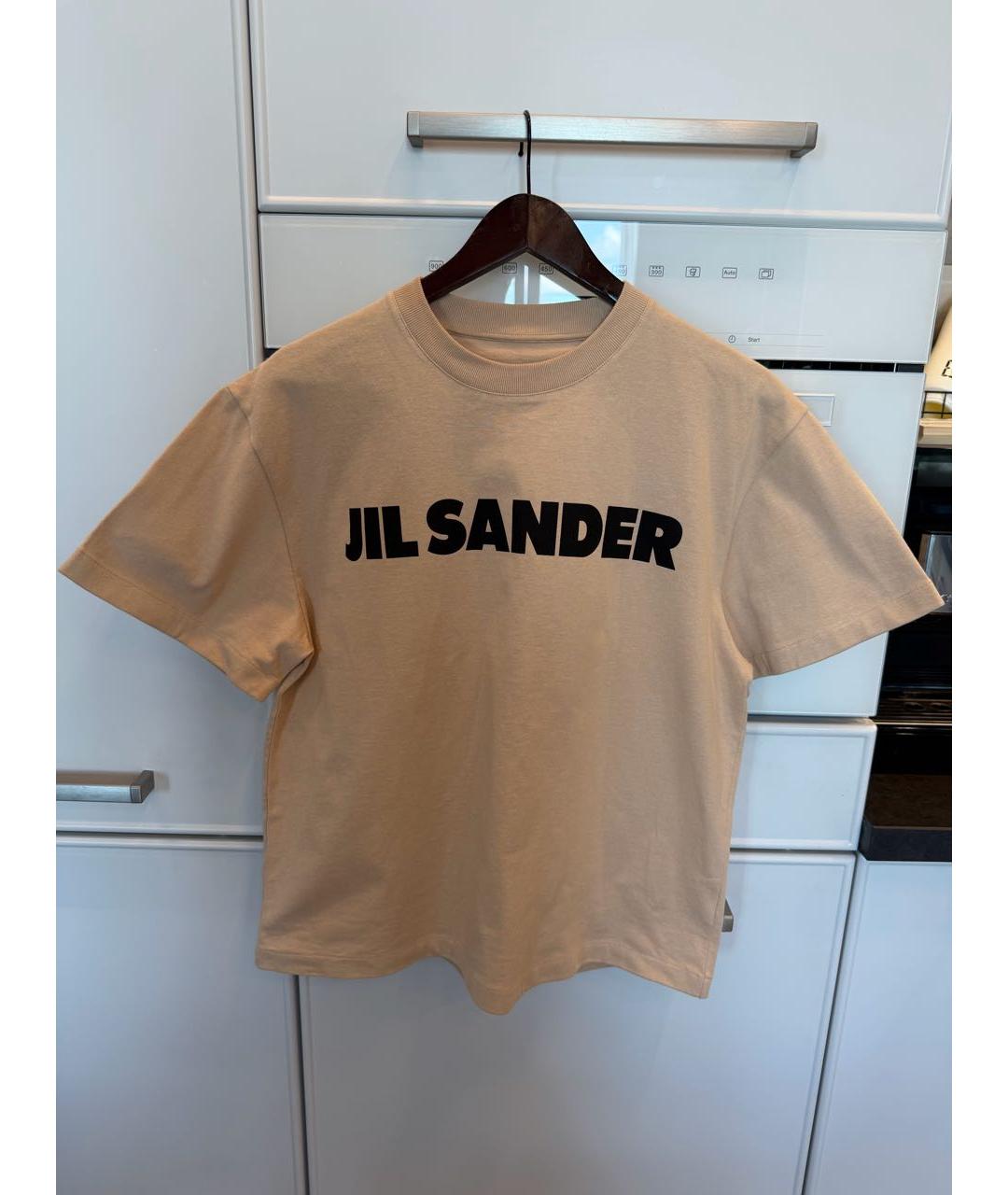 JIL SANDER Бежевая хлопковая футболка, фото 5