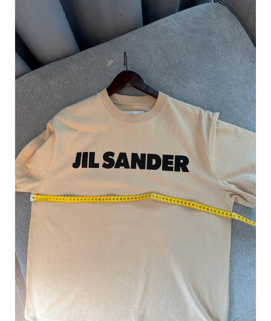 JIL SANDER Бежевая хлопковая футболка, фото 3