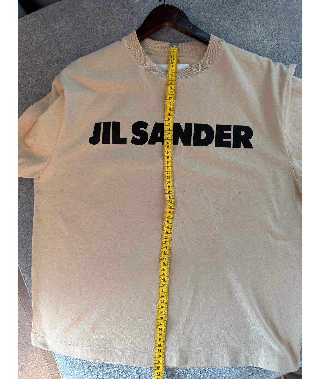 JIL SANDER Бежевая хлопковая футболка, фото 4