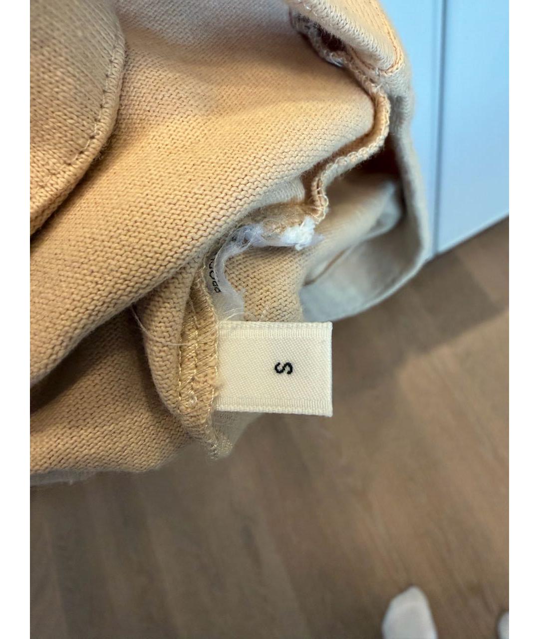 JIL SANDER Бежевая хлопковая футболка, фото 2