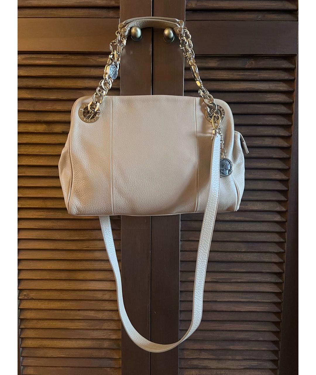 BVLGARI Бежевая кожаная сумка через плечо, фото 9
