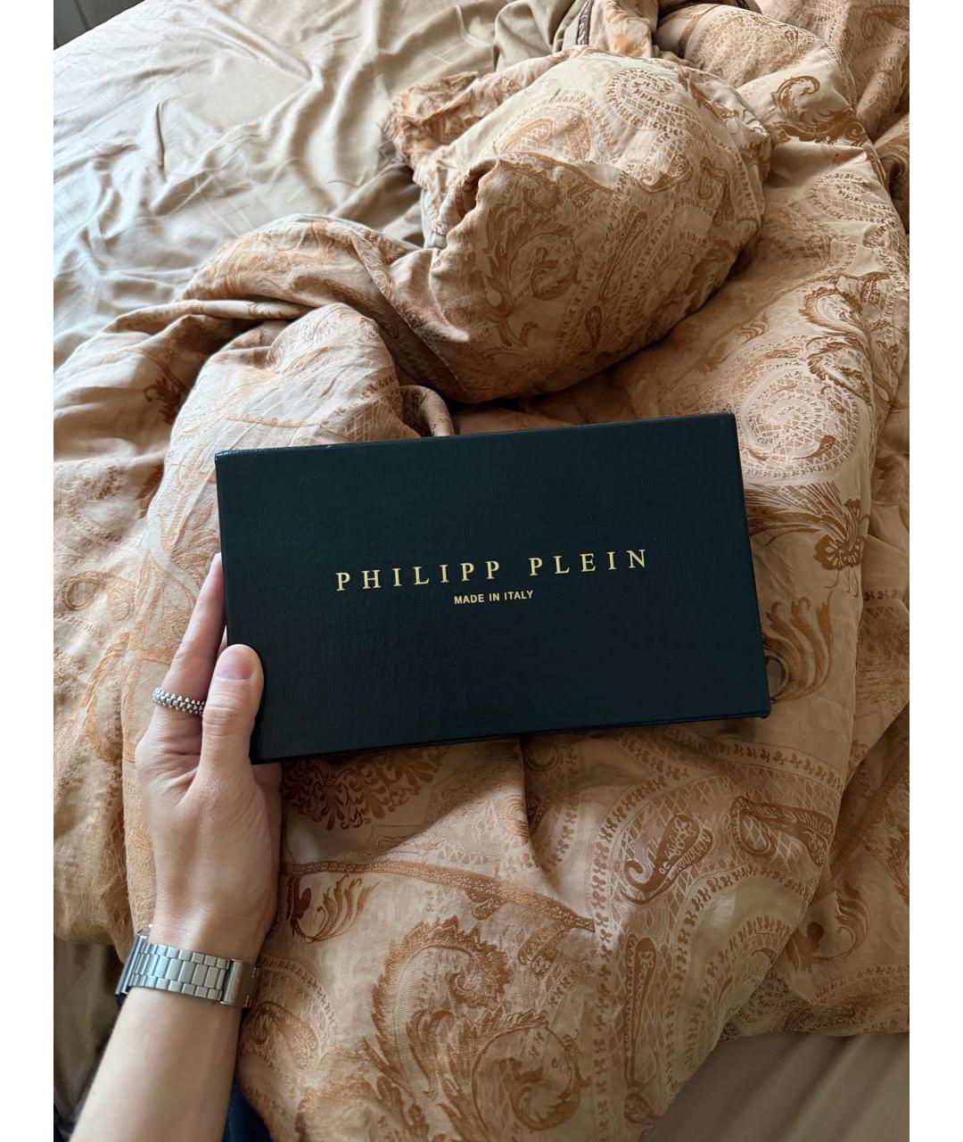 PHILIPP PLEIN Черный кожаный кошелек, фото 5
