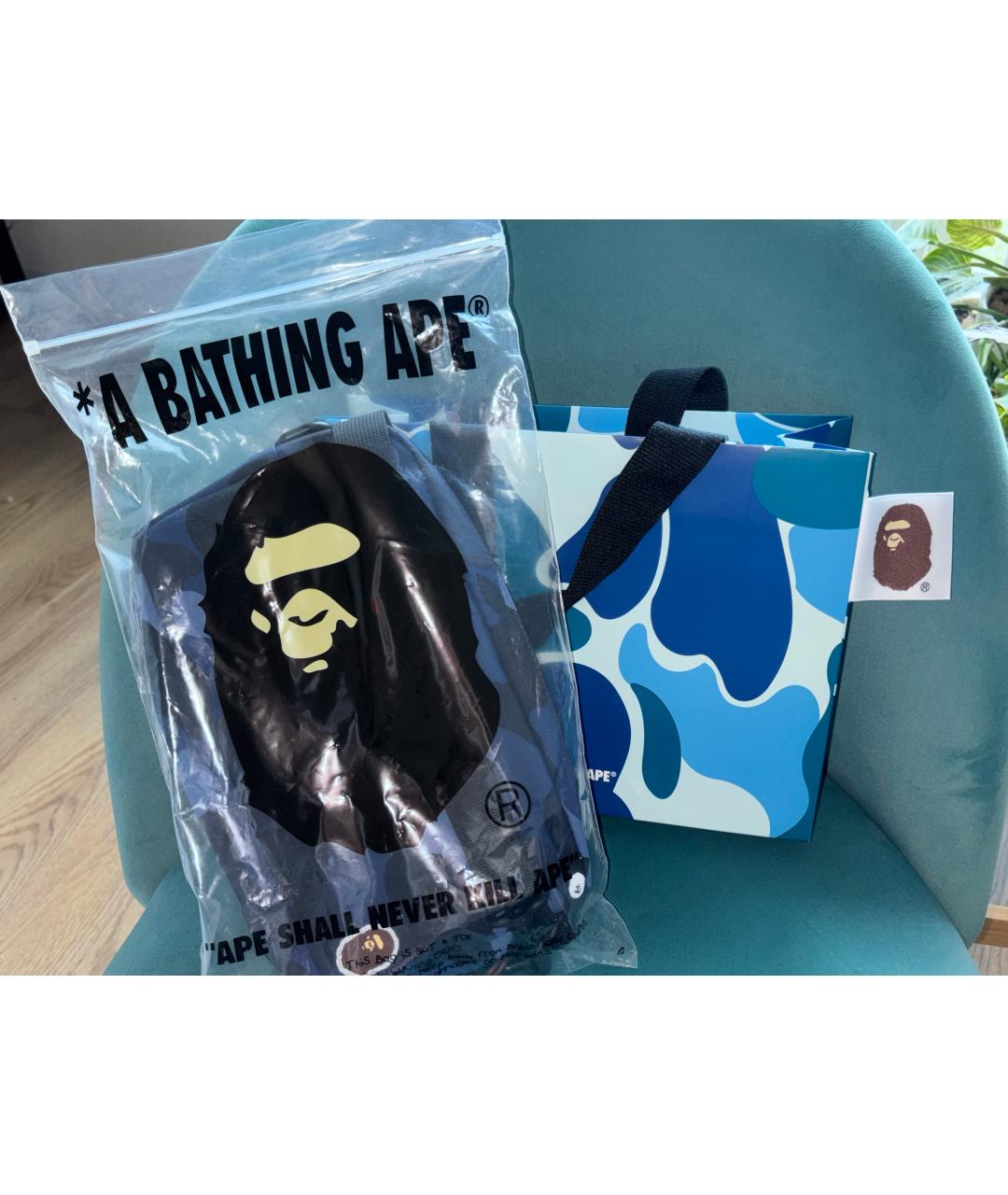 BAPE Синяя тканевая сумка на плечо, фото 2