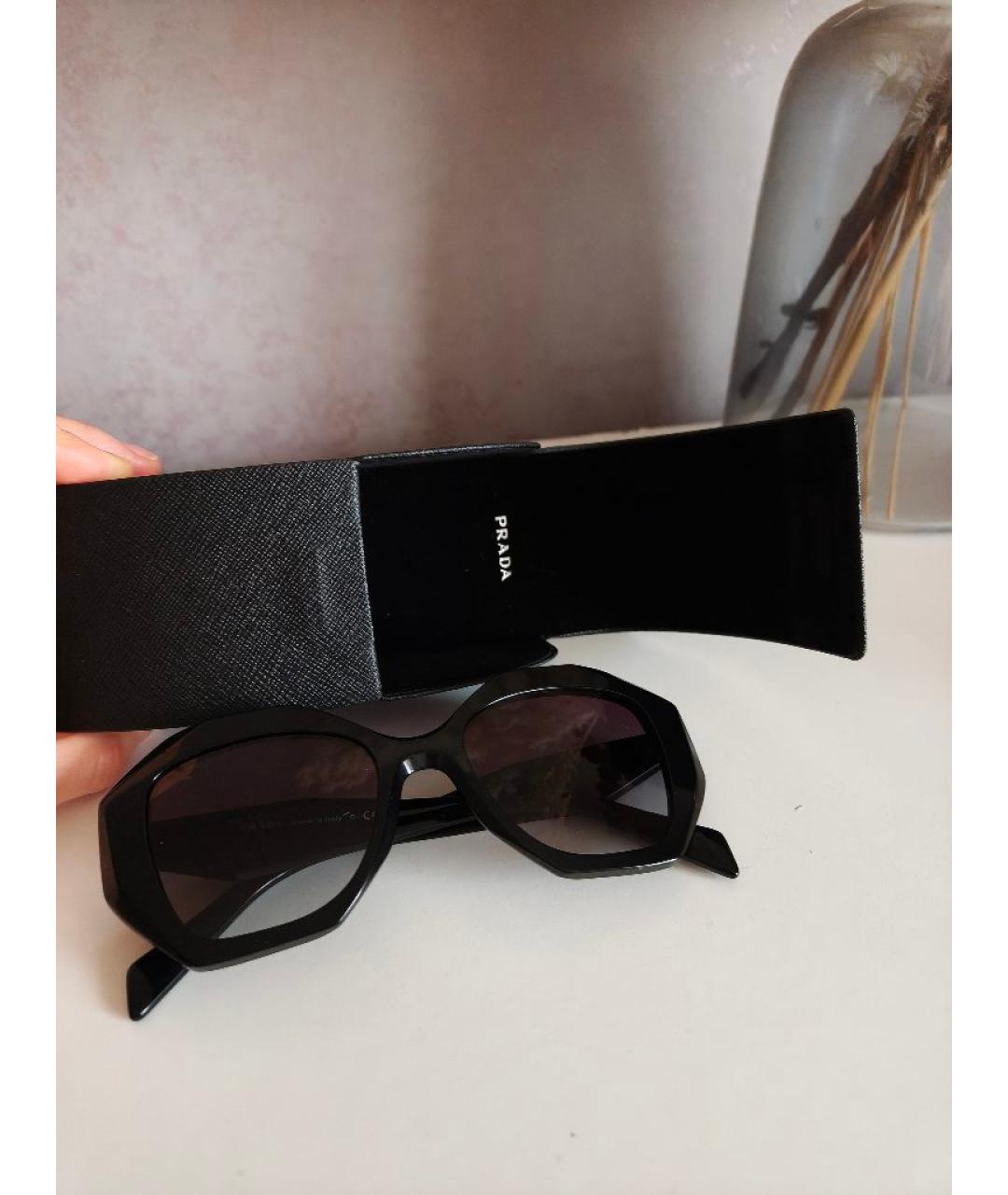 PRADA Черные пластиковые солнцезащитные очки, фото 5