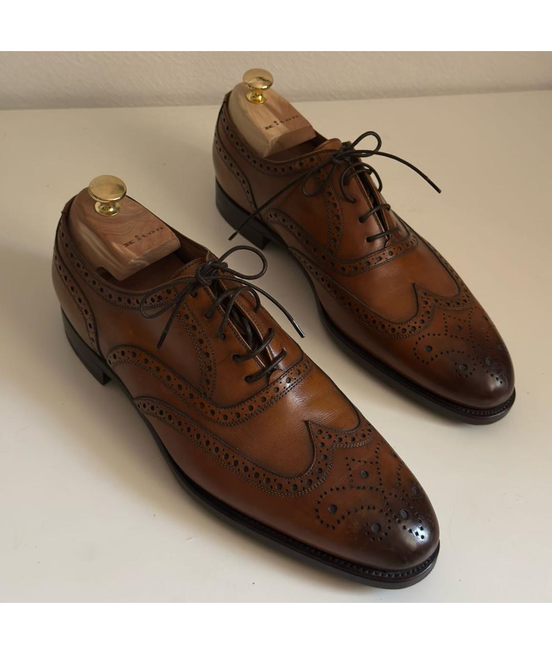 KITON Коричневые кожаные туфли, фото 5