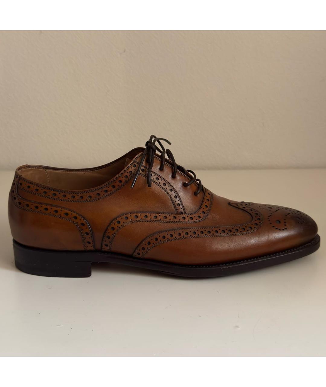 KITON Коричневые кожаные туфли, фото 9