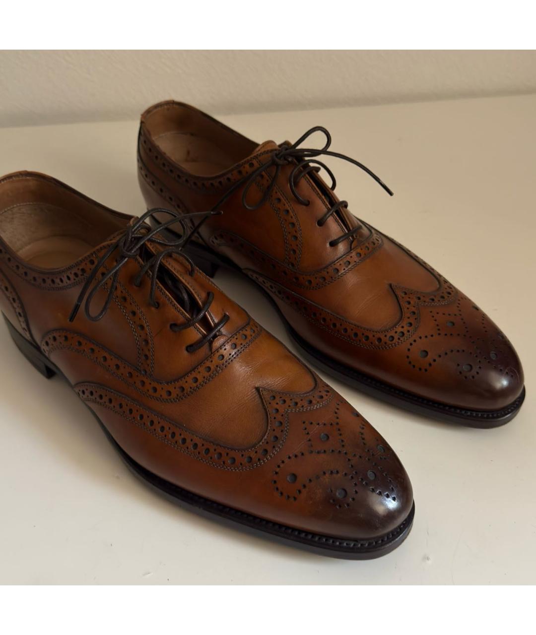 KITON Коричневые кожаные туфли, фото 6