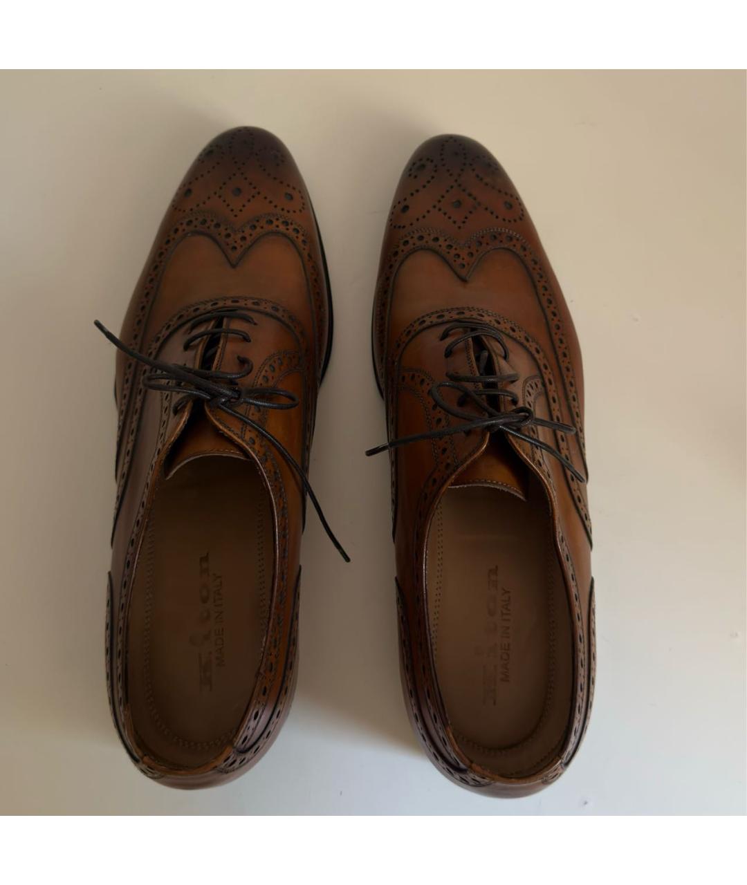 KITON Коричневые кожаные туфли, фото 3