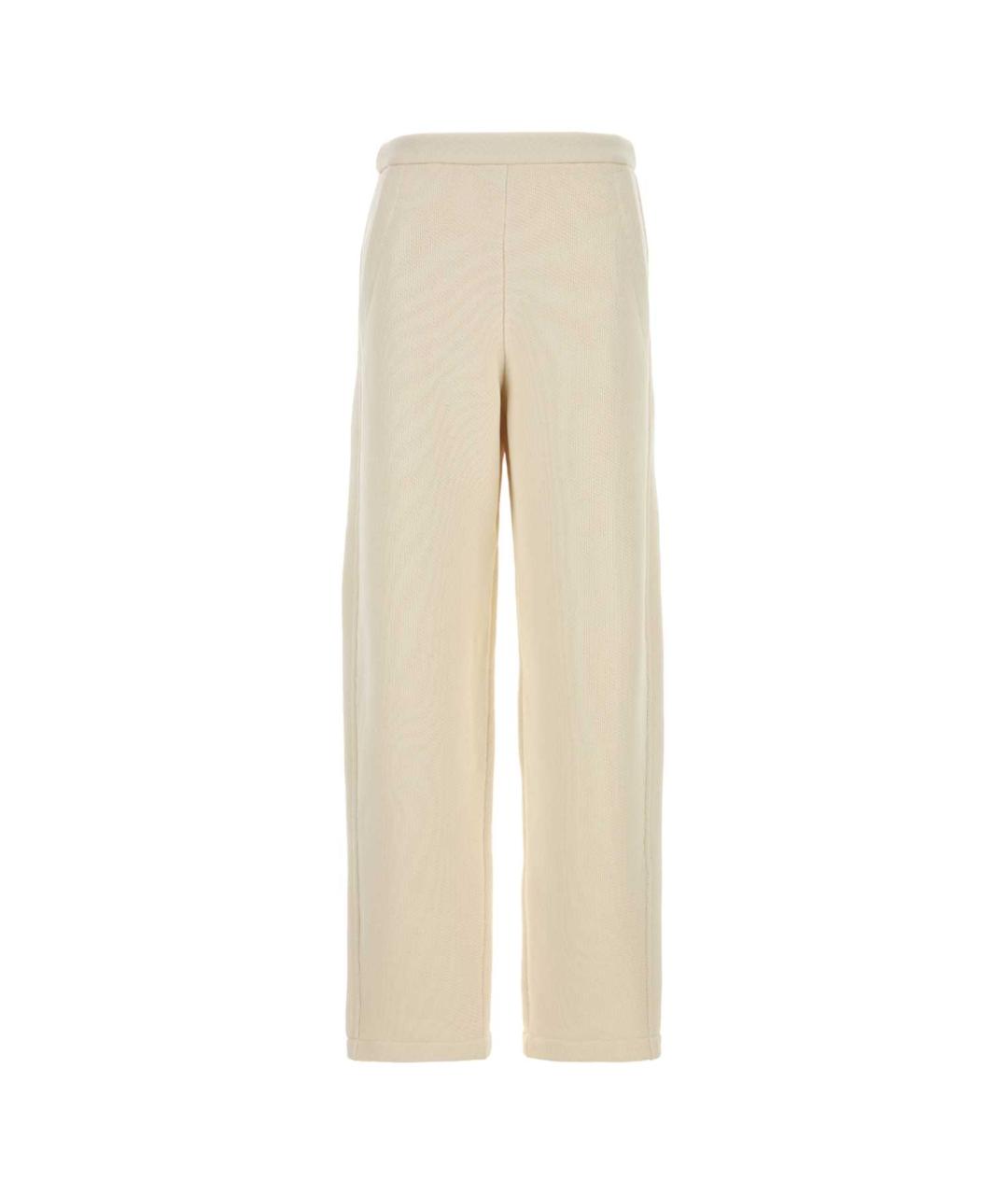 MAX MARA Белые полиэстеровые прямые брюки, фото 1