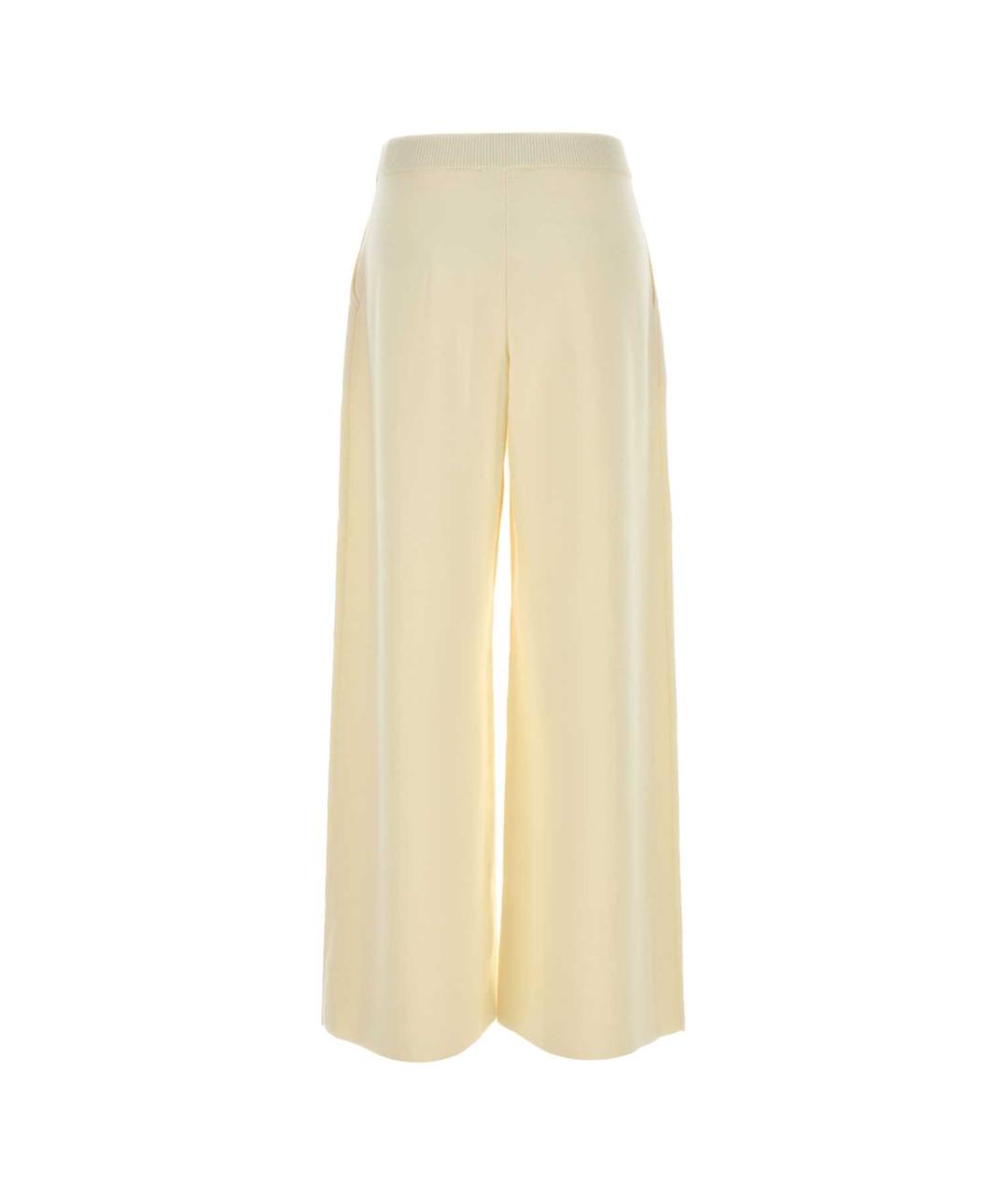MAX MARA Белые шерстяные прямые брюки, фото 2