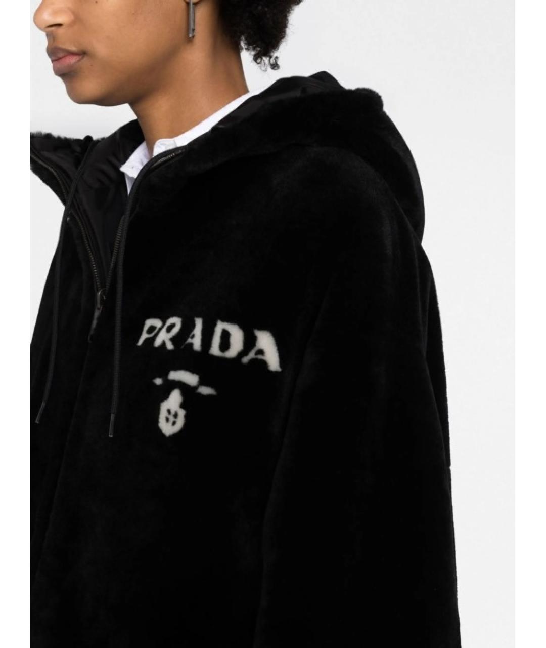 PRADA Черное полиамидовое пальто, фото 3