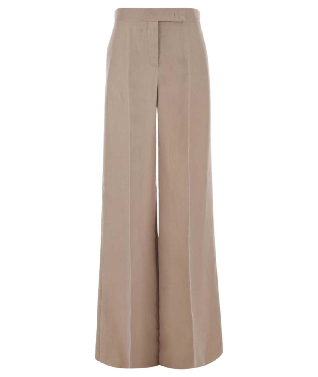 MAX MARA Розовые шелковые прямые брюки, фото 3