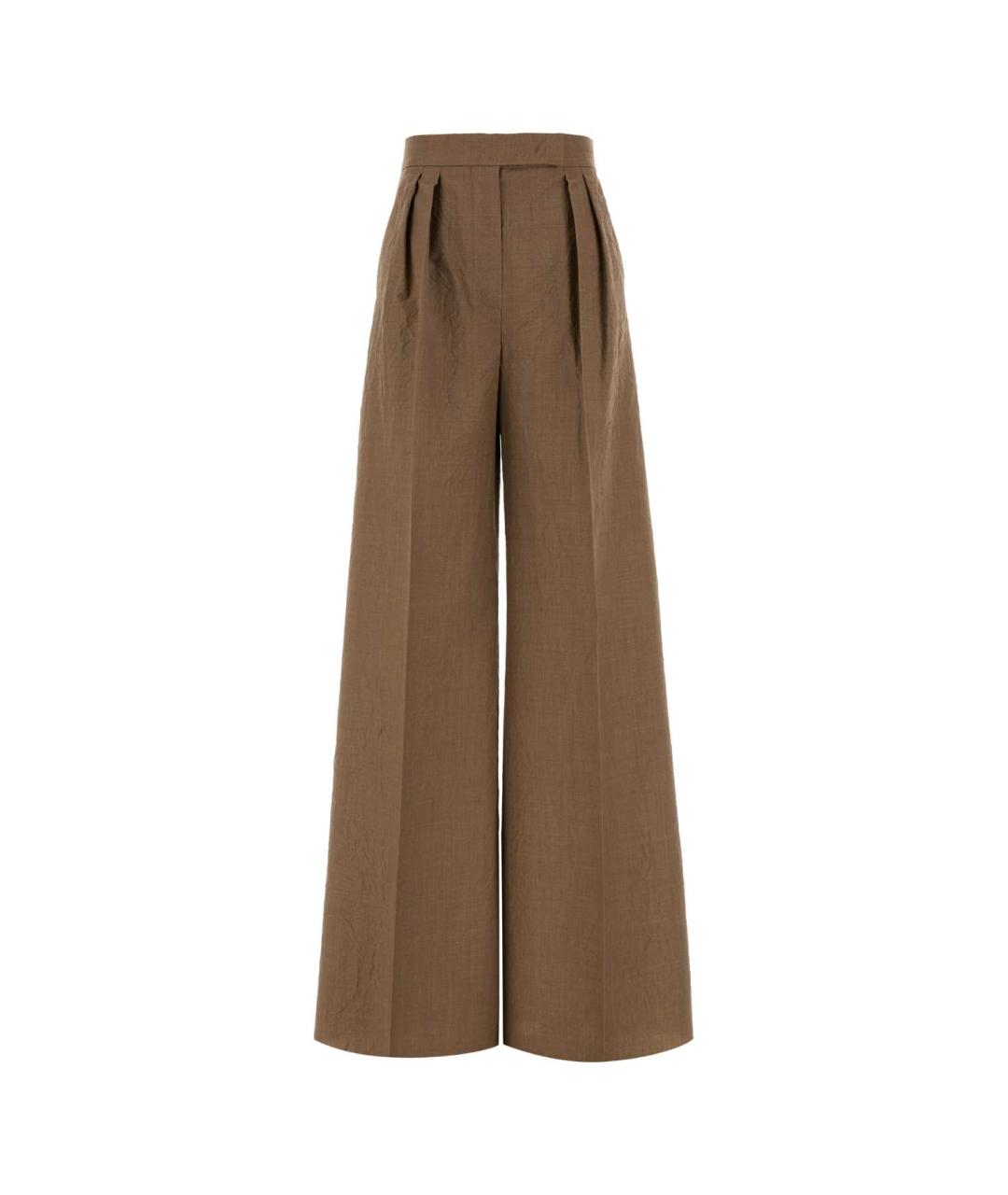 MAX MARA Бежевые хлопковые прямые брюки, фото 1