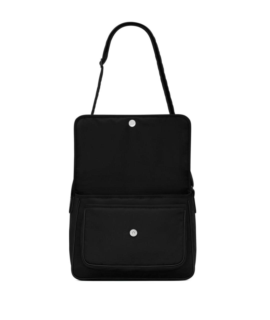 SAINT LAURENT Черная тканевая сумка на плечо, фото 5