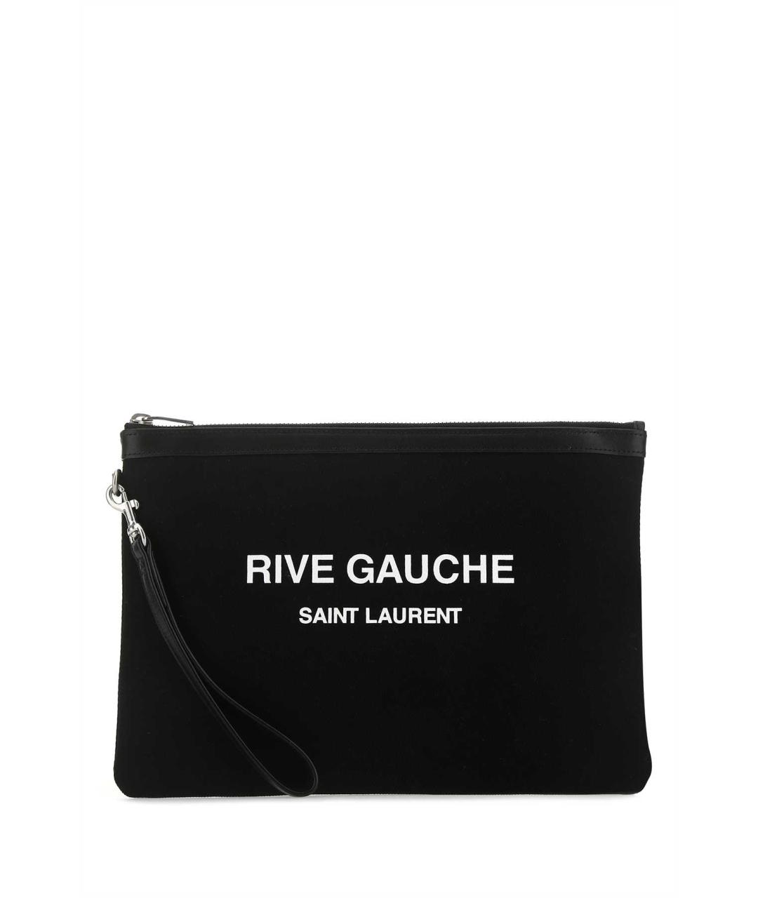 SAINT LAURENT Черная хлопковая папка для документов, фото 1