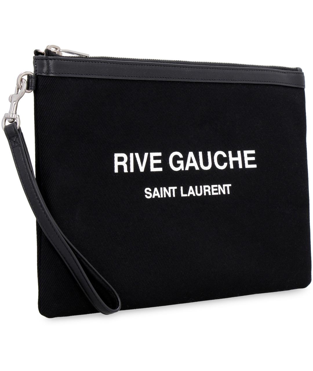 SAINT LAURENT Черная хлопковая папка для документов, фото 3