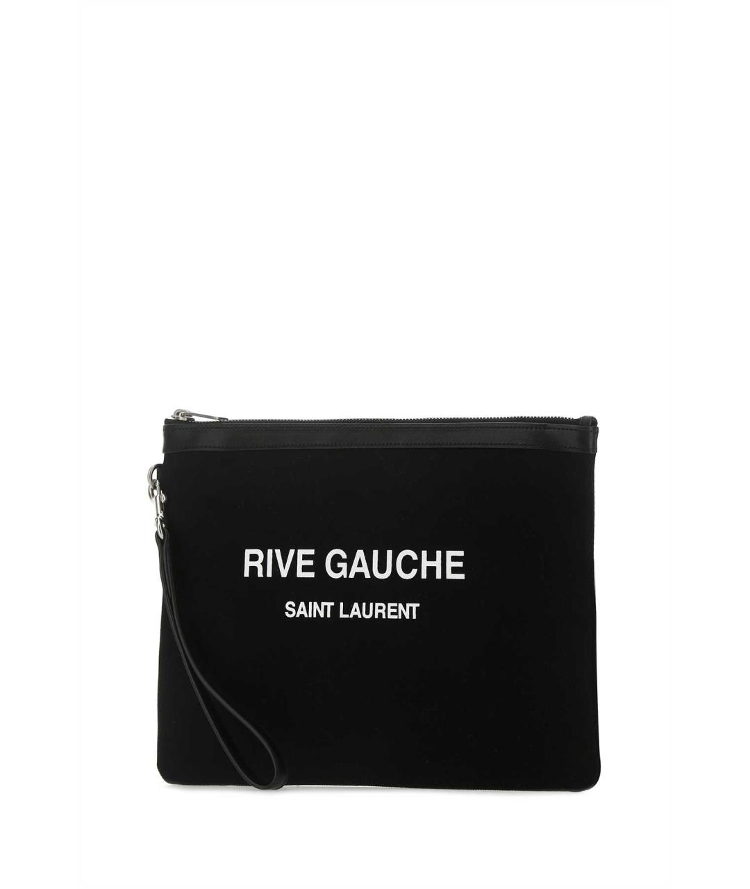SAINT LAURENT Черная хлопковая папка для документов, фото 2