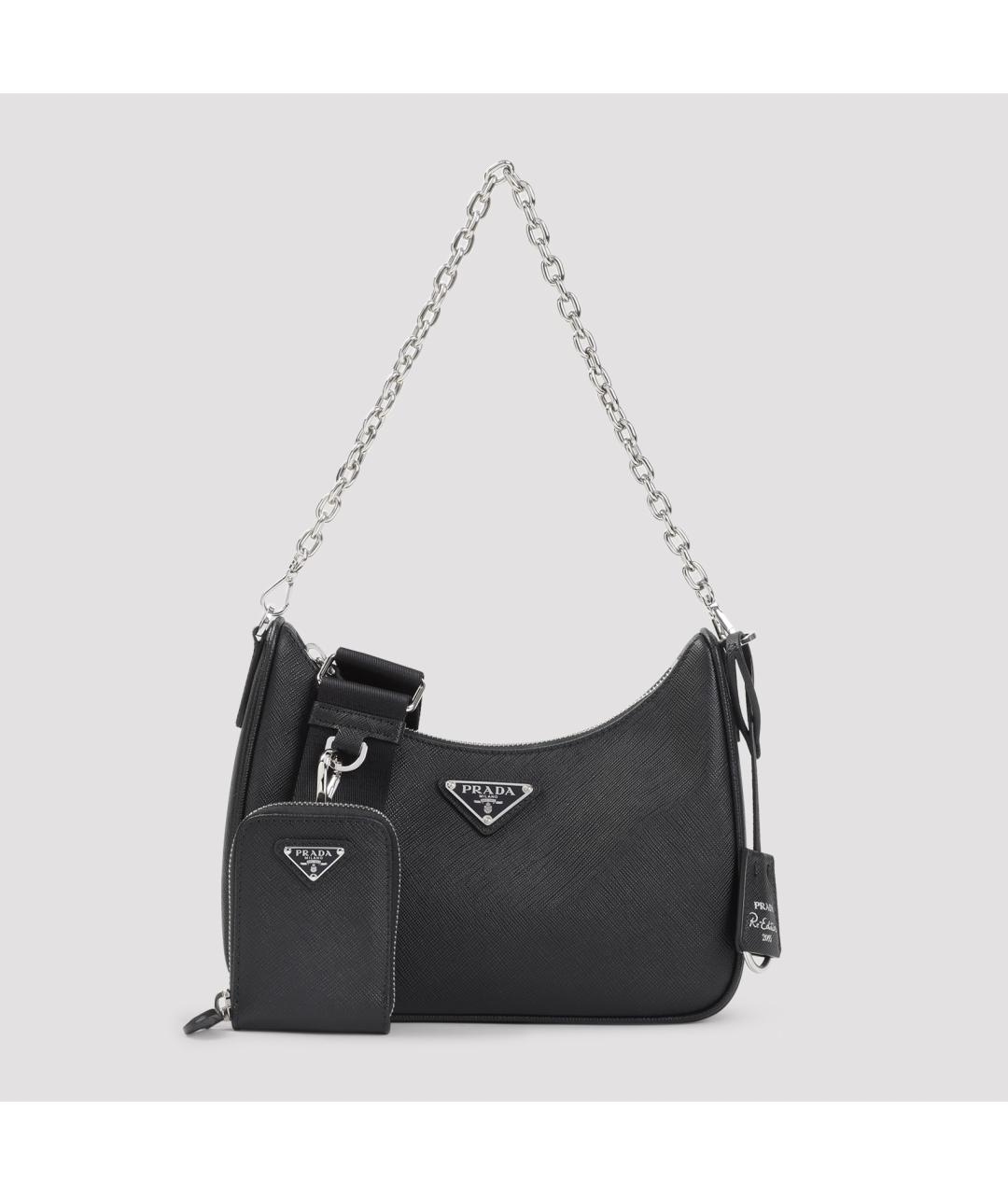 PRADA Черная кожаная сумка через плечо, фото 2