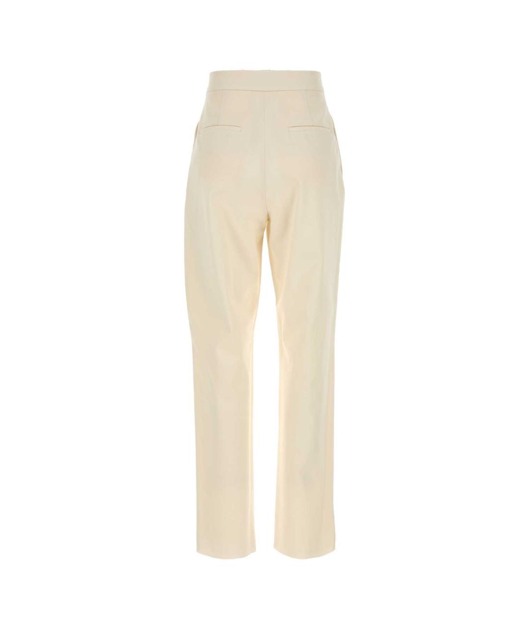 MAX MARA Бежевые хлопковые прямые брюки, фото 2