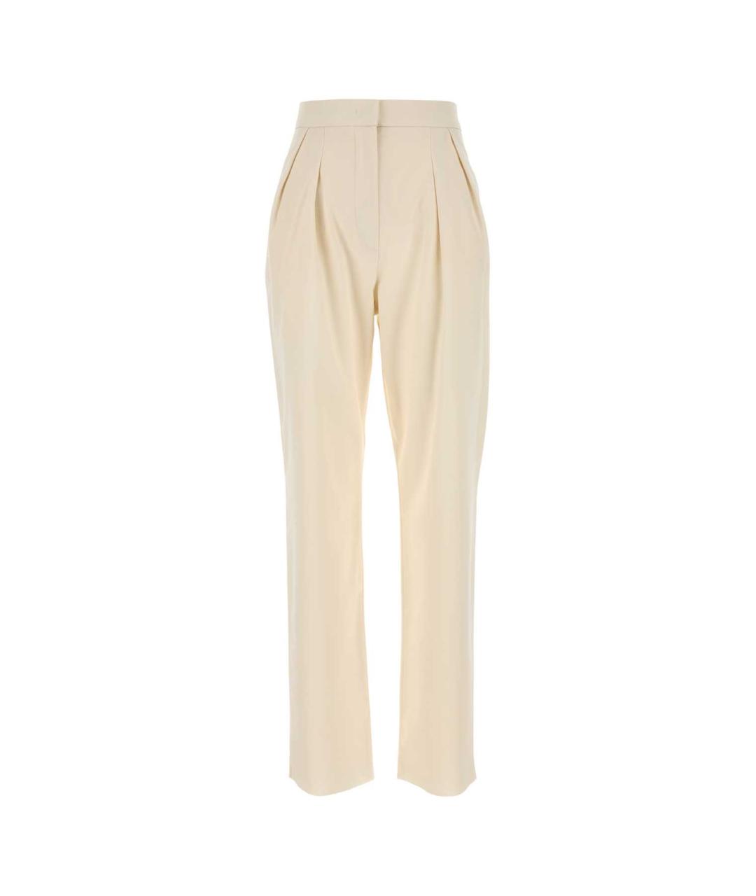MAX MARA Бежевые хлопковые прямые брюки, фото 1