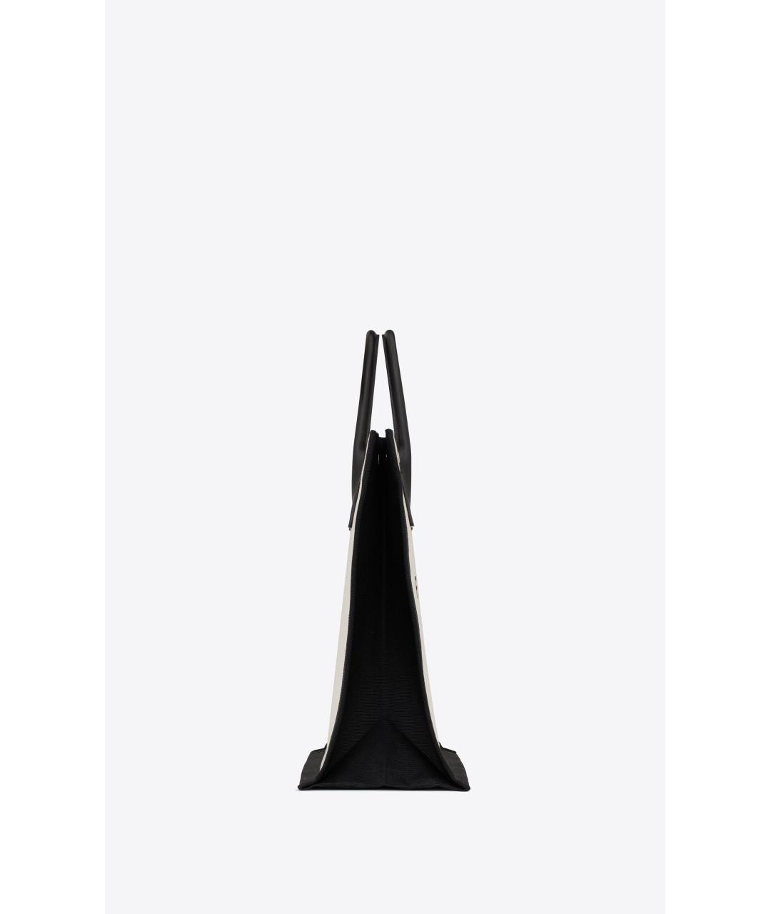 SAINT LAURENT Черная хлопковая сумка тоут, фото 3