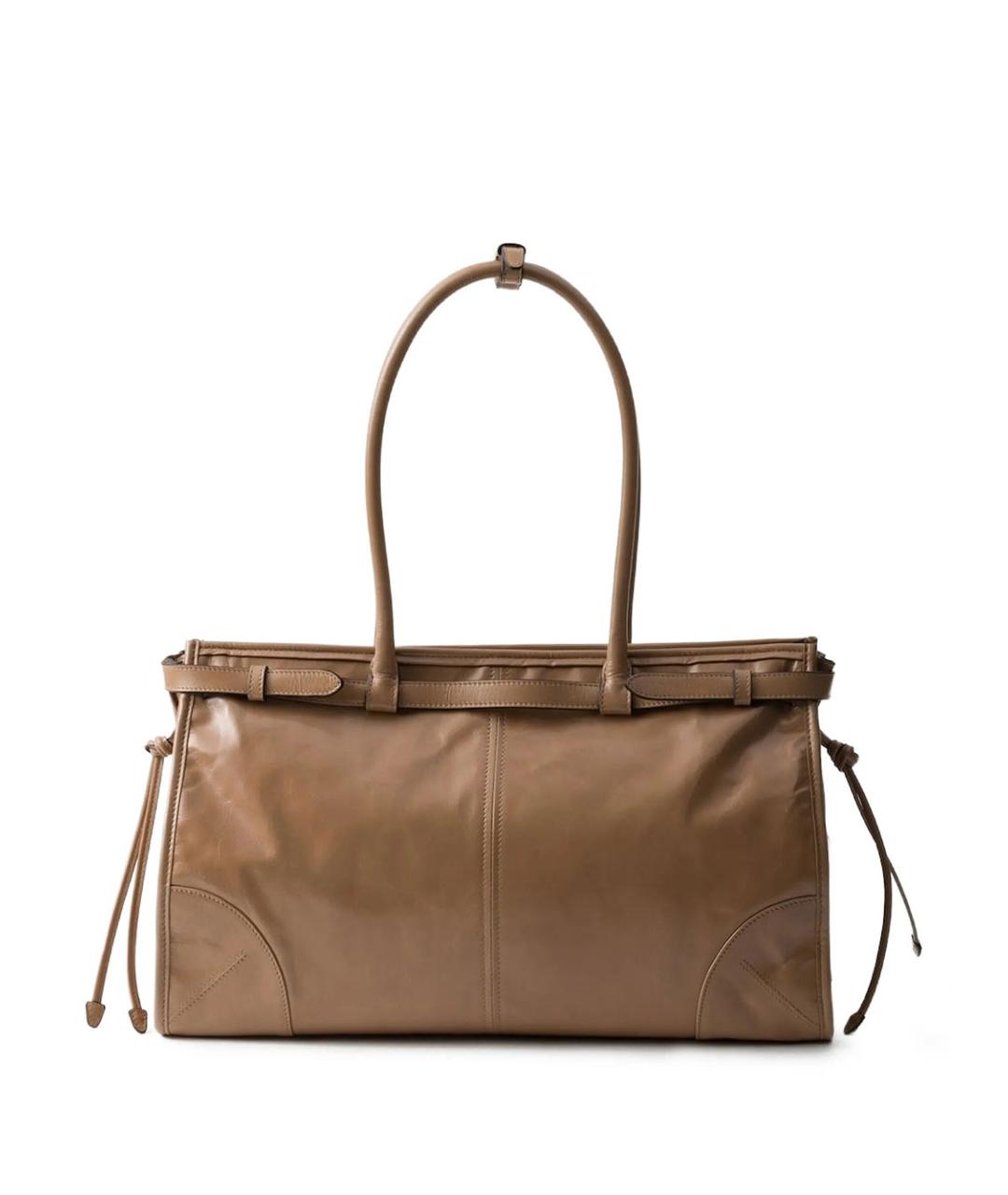 PRADA Бежевая кожаная сумка тоут, фото 3