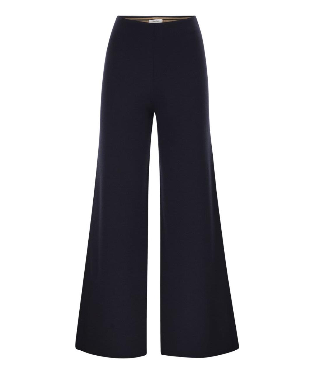 MAX MARA Синие полиамидовые прямые брюки, фото 1