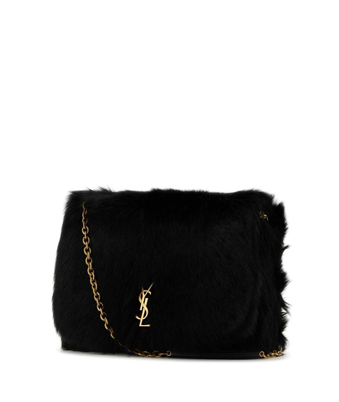 SAINT LAURENT Черная меховая сумка через плечо, фото 2