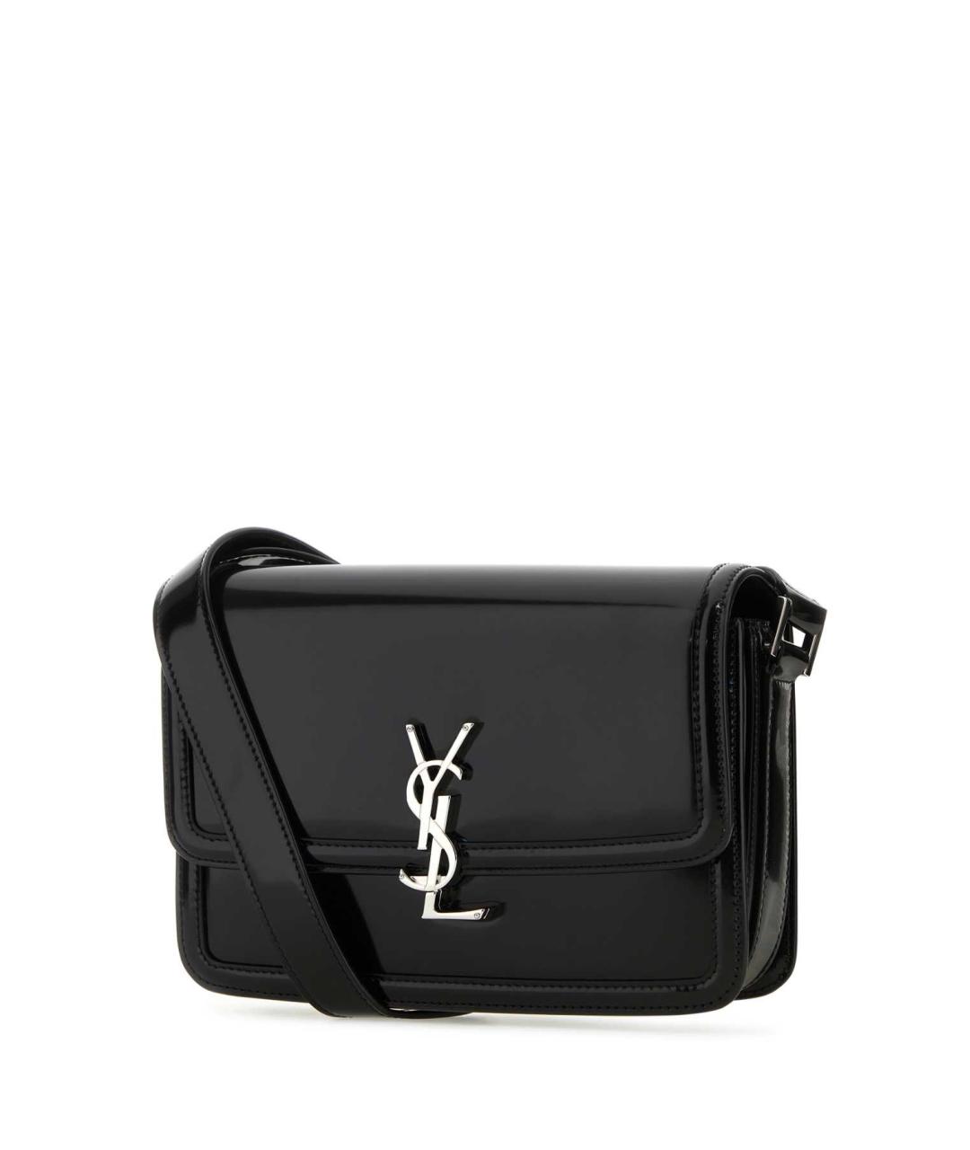 SAINT LAURENT Черная кожаная сумка на плечо, фото 2