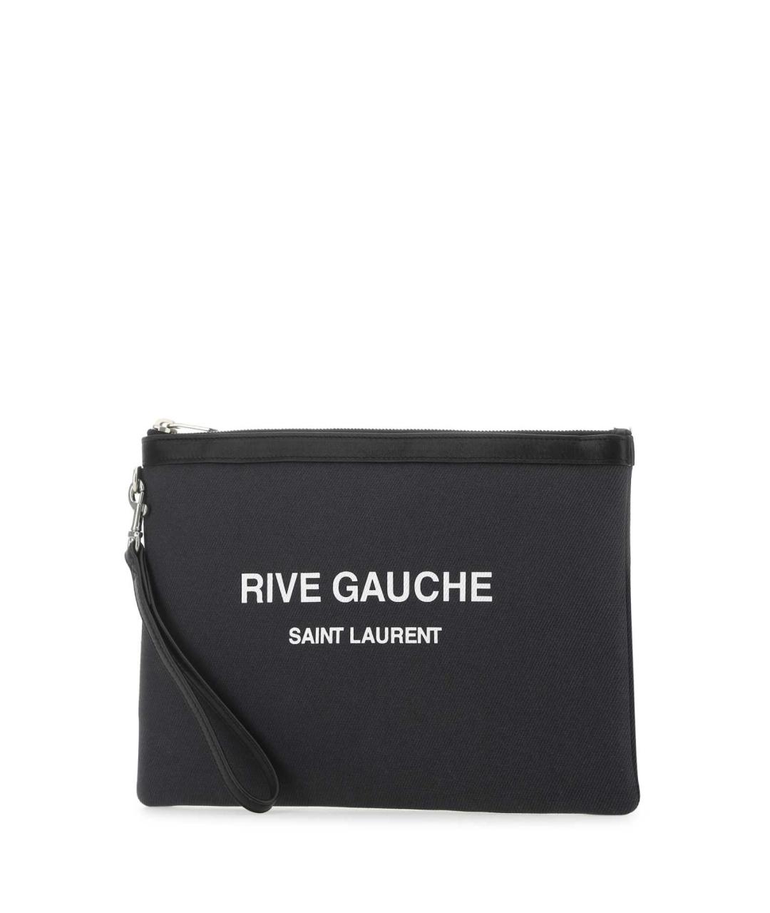 SAINT LAURENT Антрацитовая хлопковая папка для документов, фото 2