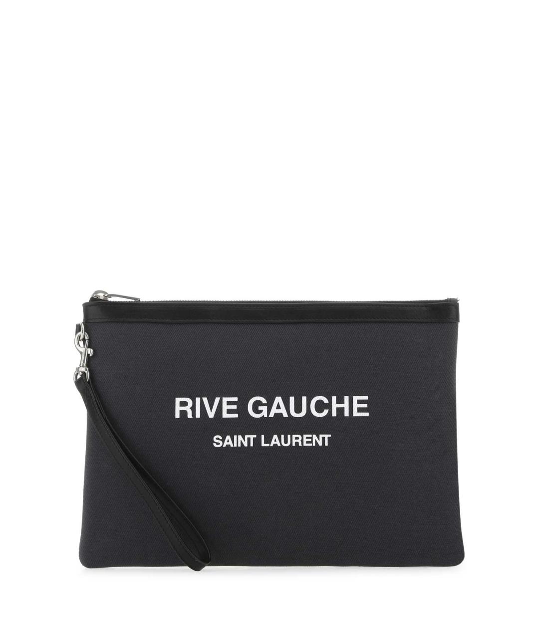 SAINT LAURENT Антрацитовая хлопковая папка для документов, фото 1