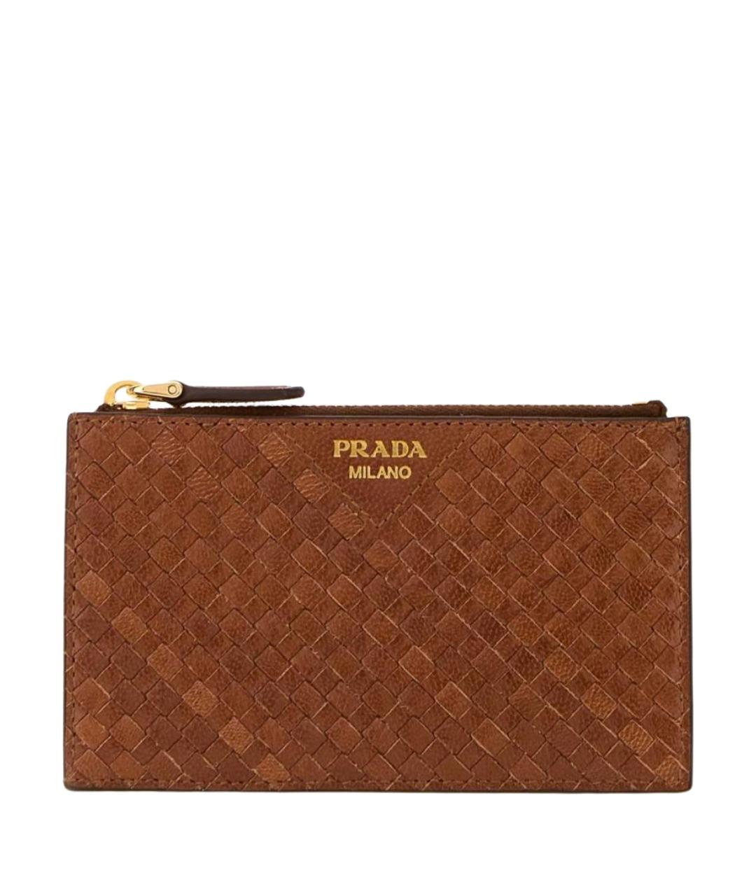 PRADA Бежевый кожаный кардхолдер, фото 3