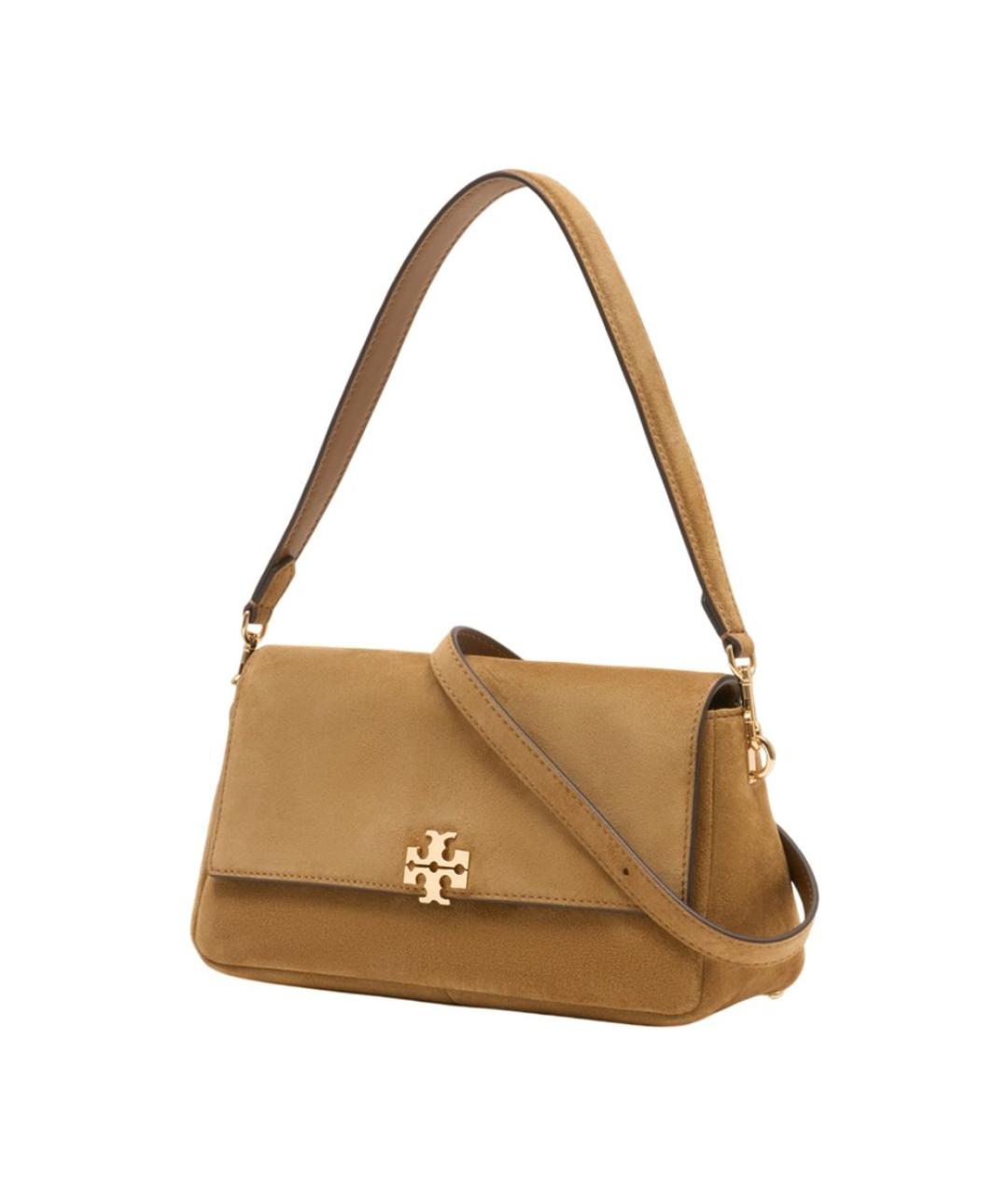 TORY BURCH Бежевая замшевая сумка через плечо, фото 2