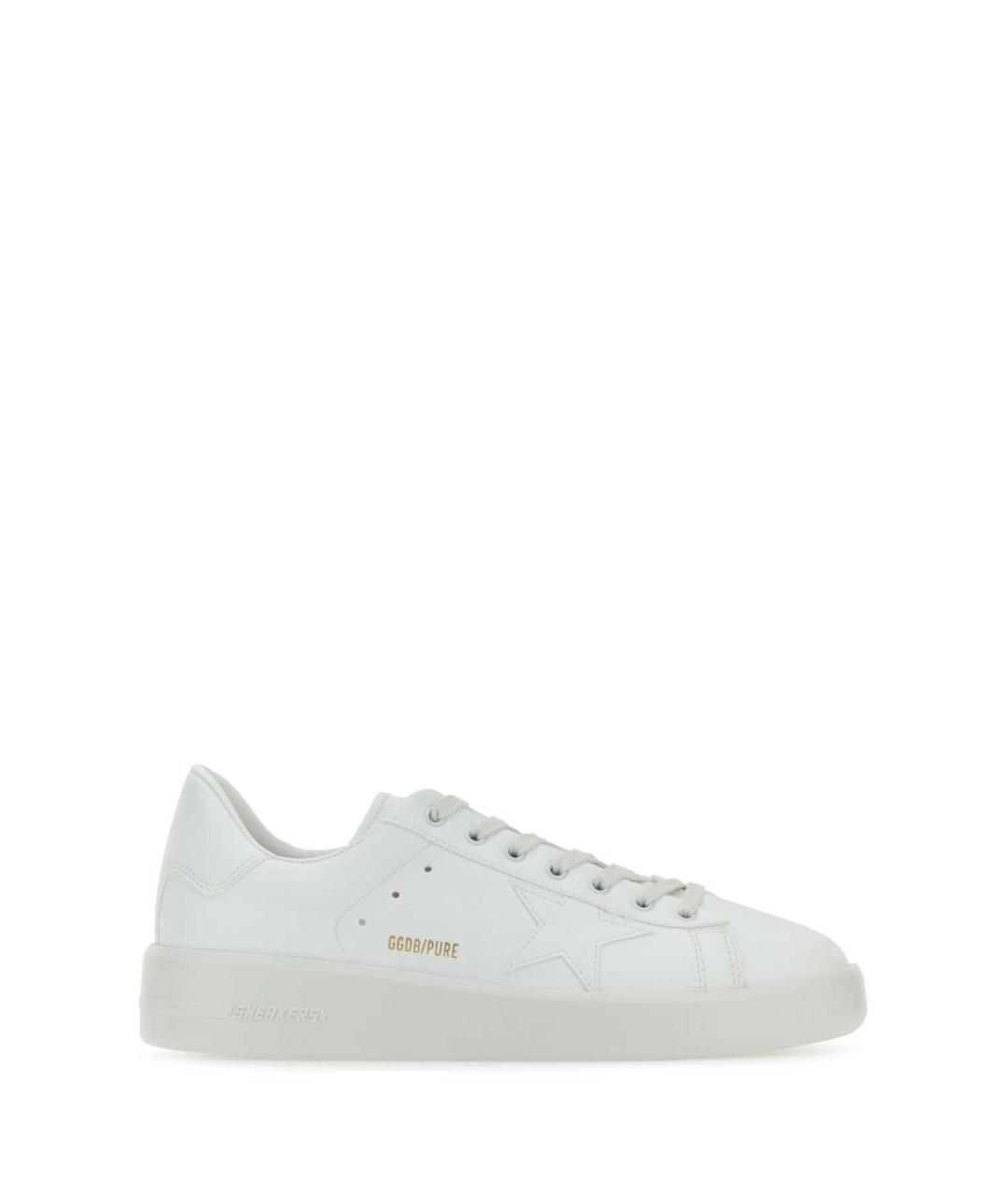 GOLDEN GOOSE Белые кожаные низкие кроссовки / кеды, фото 1