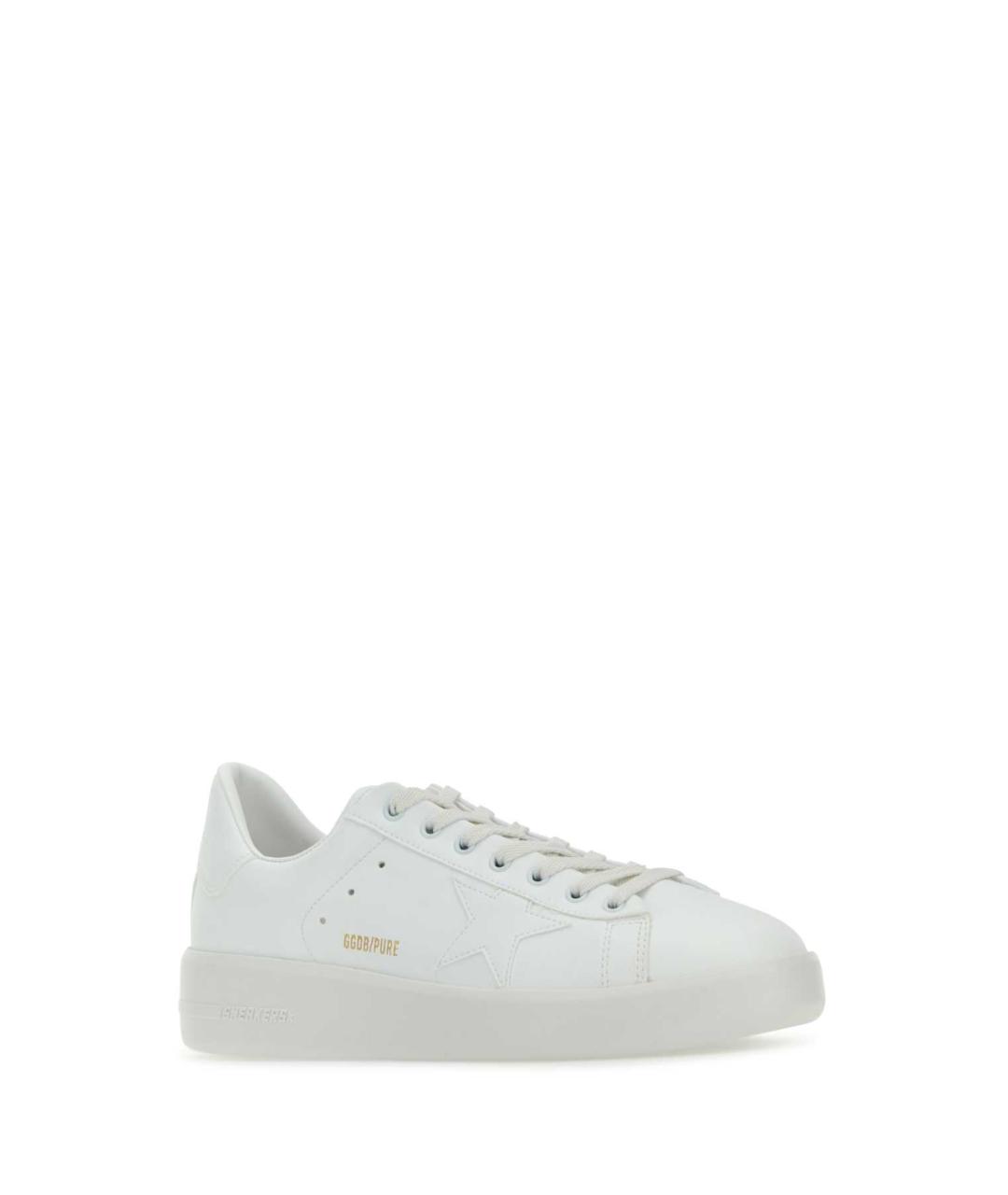 GOLDEN GOOSE Белые кожаные низкие кроссовки / кеды, фото 2
