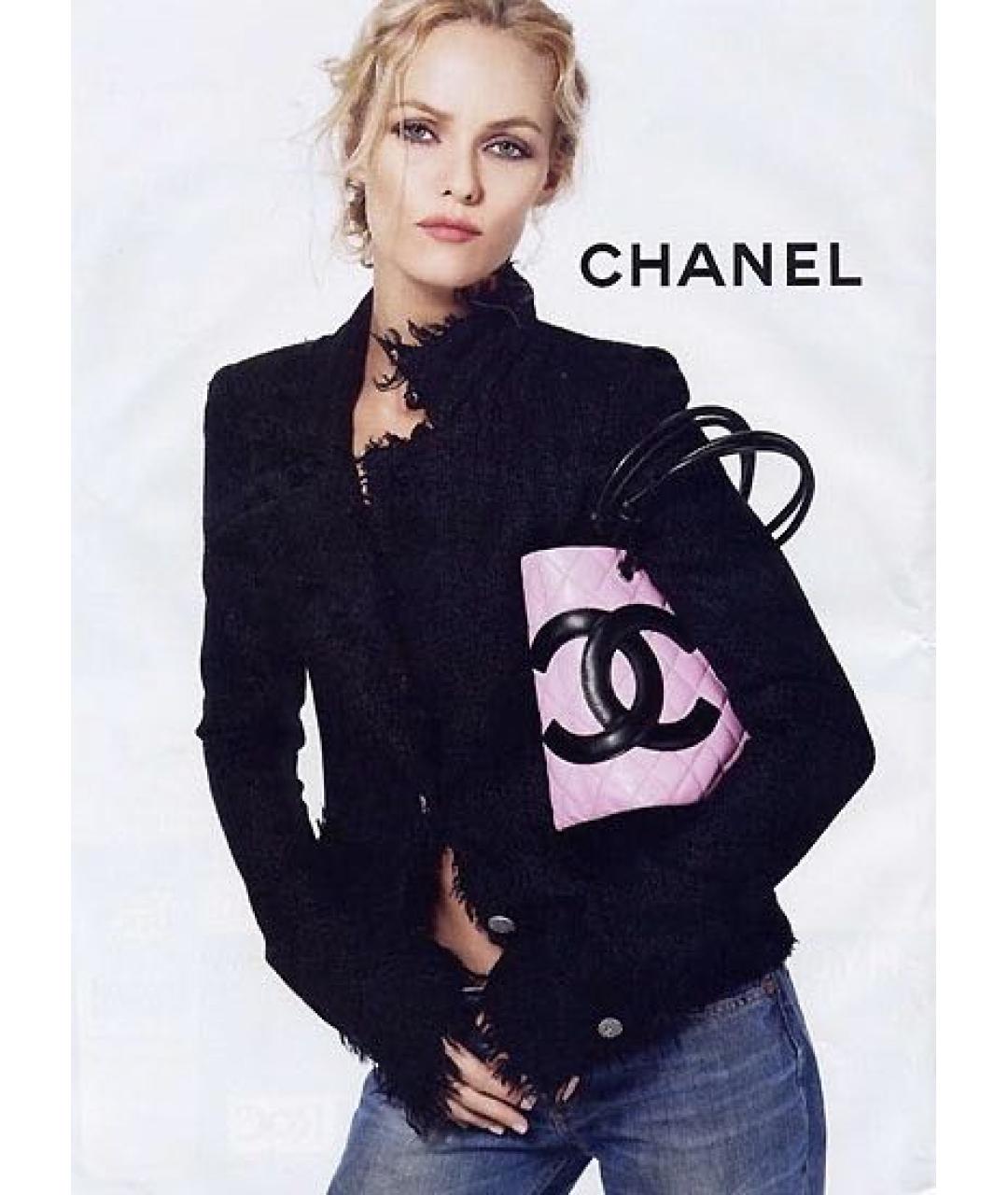CHANEL Розовая кожаная сумка тоут, фото 8
