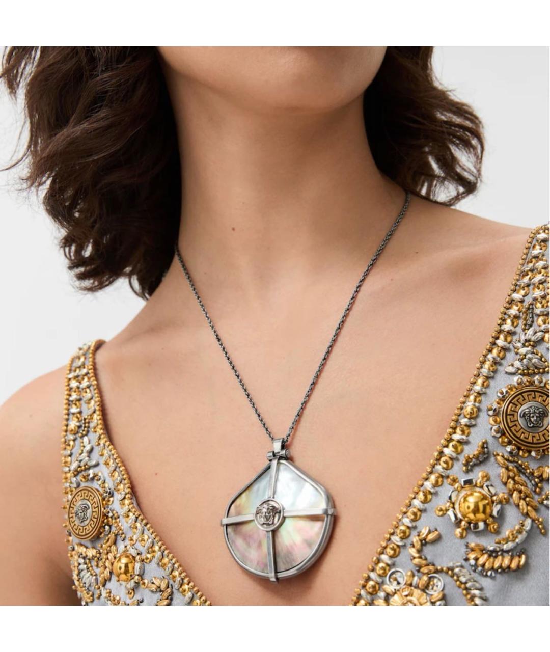 VERSACE Белое латунное колье, фото 2