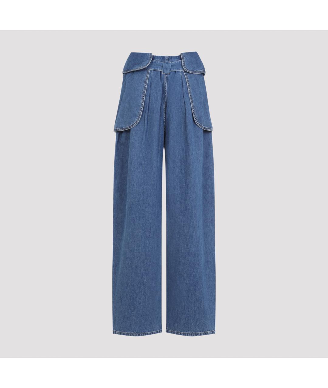 LOEWE Синие хлопко-полиэстеровые прямые джинсы, фото 4