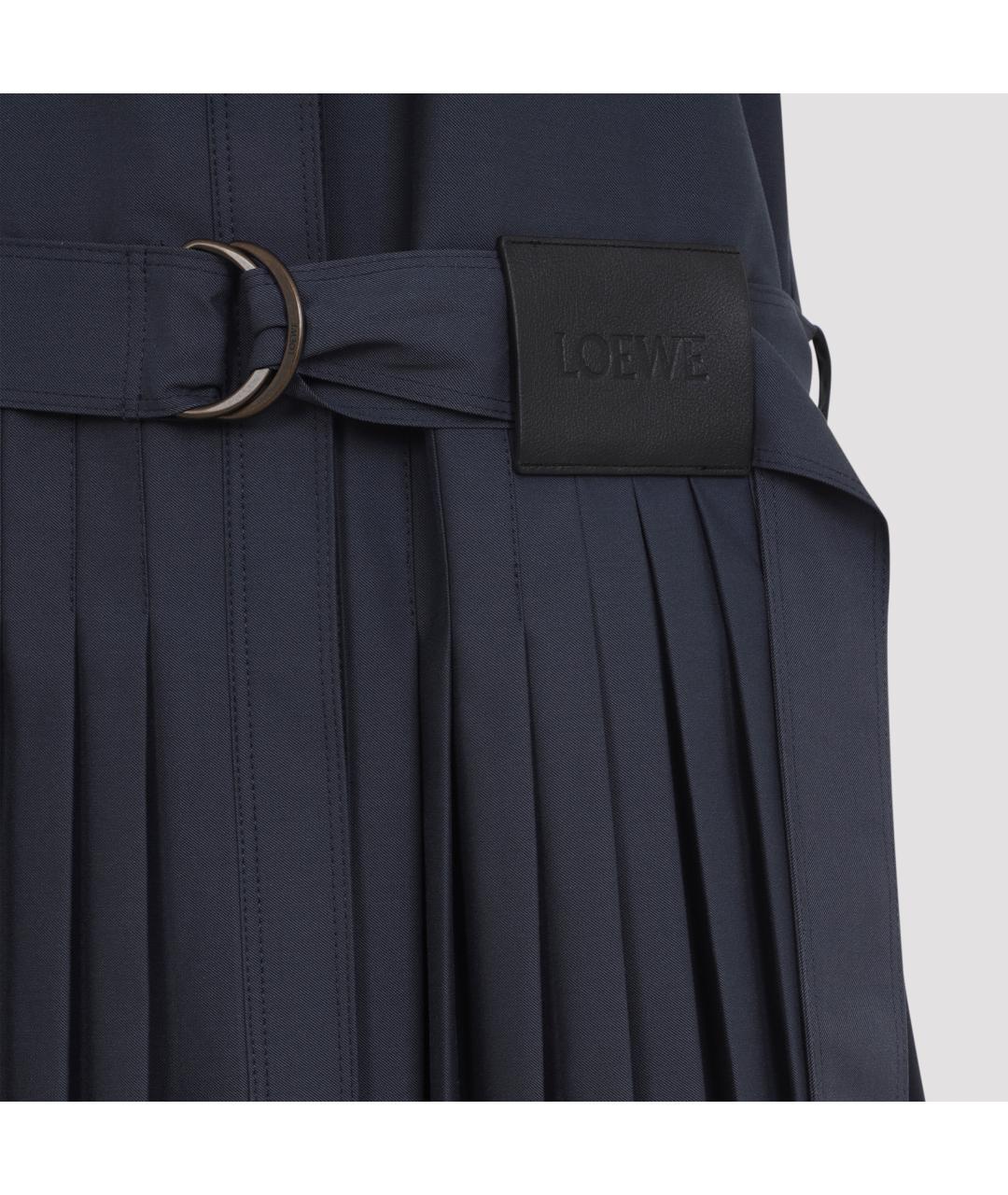 LOEWE Темно-синее хлопковое повседневное платье, фото 5