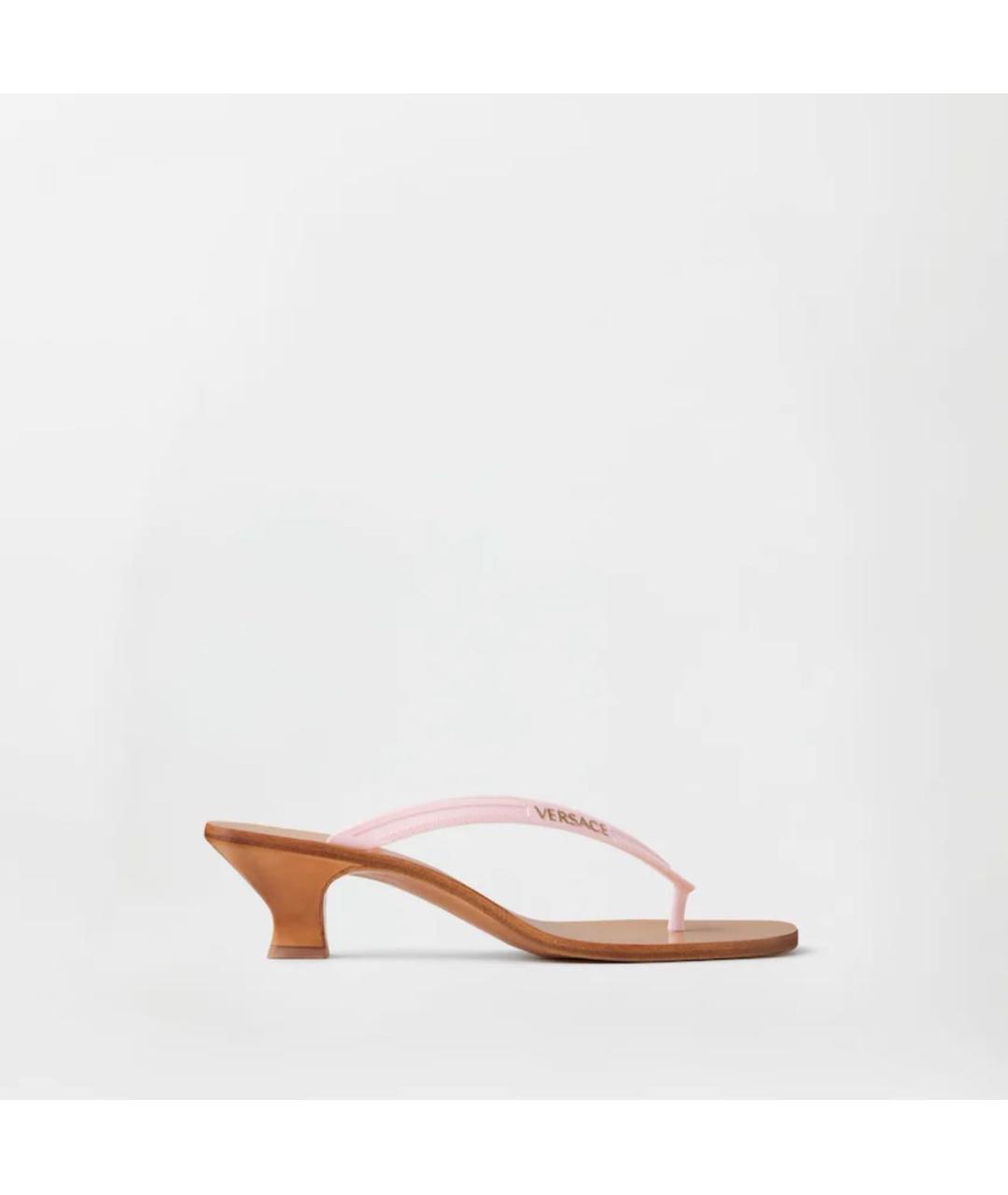 VERSACE Розовые синтетические мюли, фото 7
