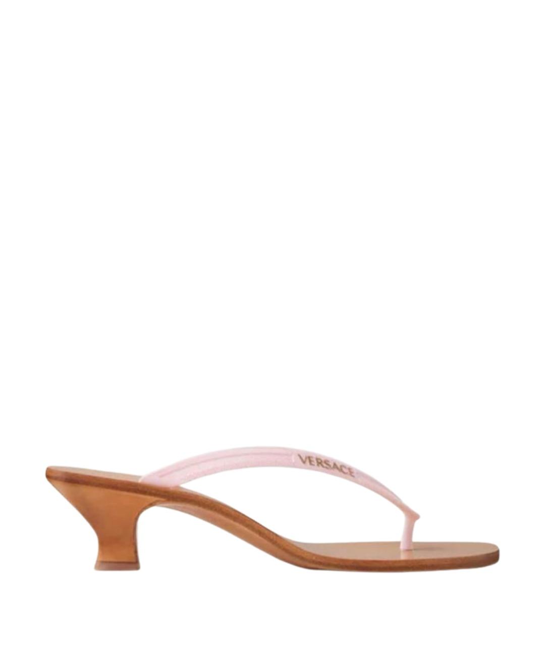 VERSACE Розовые синтетические мюли, фото 1