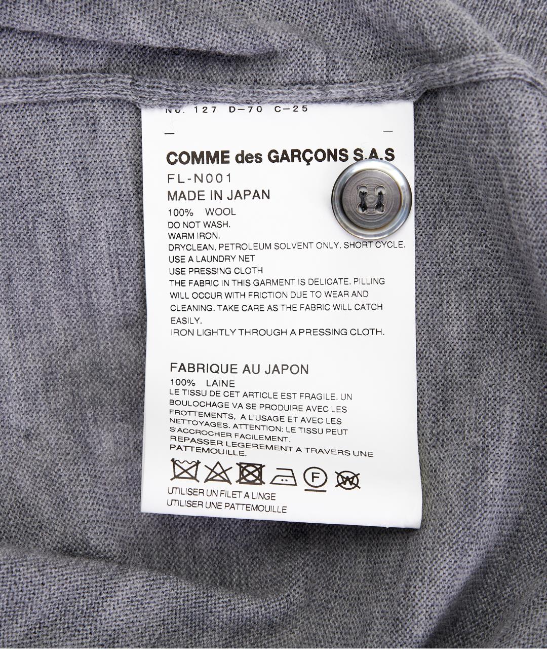 COMME DES GARÇONS Серый шерстяной кардиган, фото 6