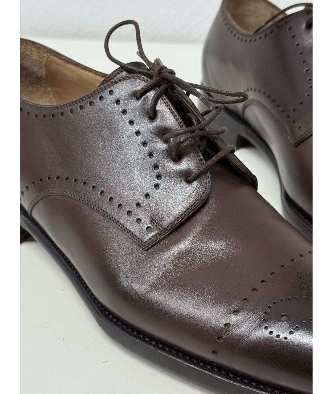 KITON Коричневые кожаные туфли, фото 6